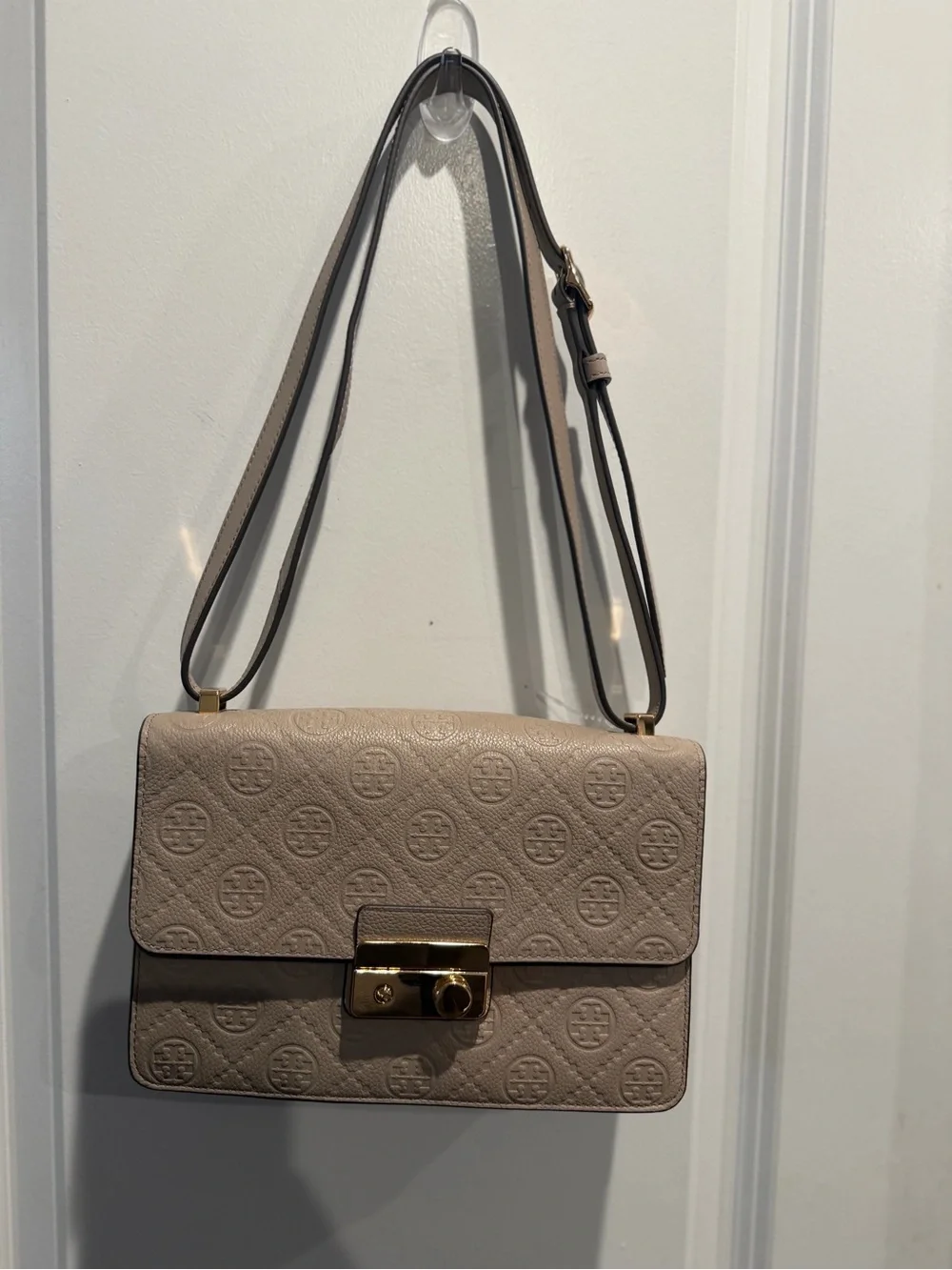 Tory Burch Blush Quilted Leather Chain Shoulder Bag